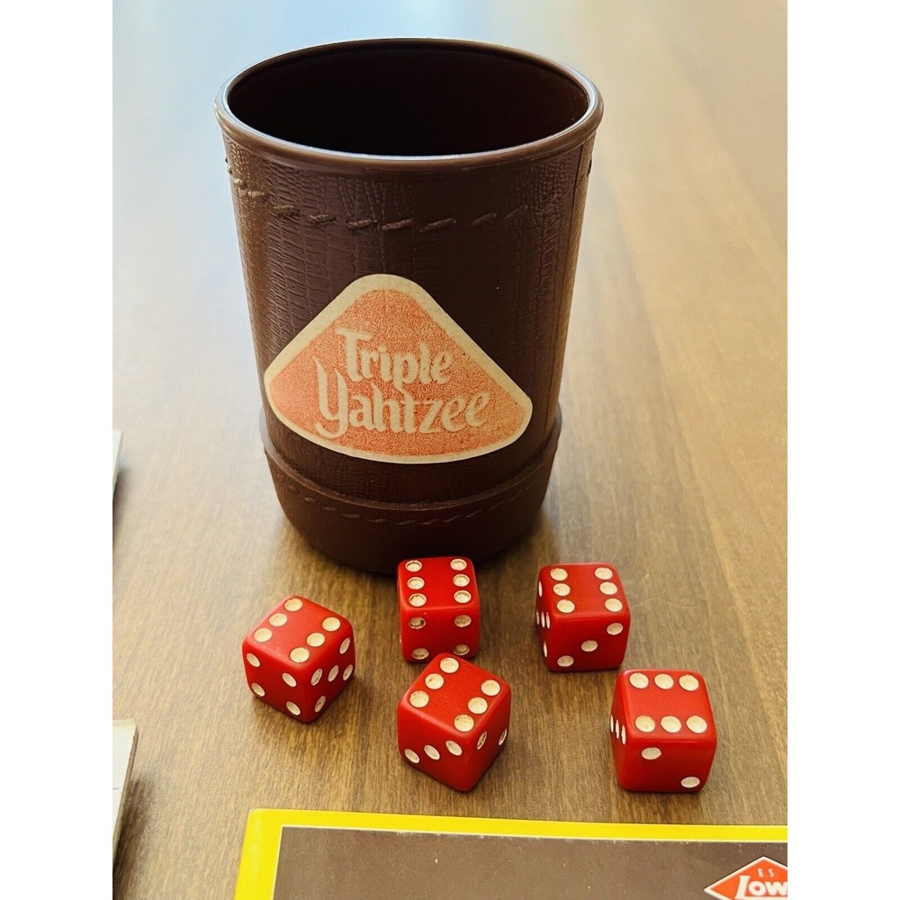 Vintage Yahtzee Score Pads Cup and Dice - No Box - 1972 Version Triple Yahtzee - Picture 2 of 7
